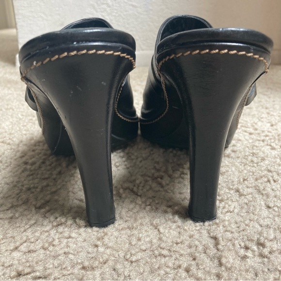 COACH Karsen Black Leather Mules/Clogs - Picture 6 of 12